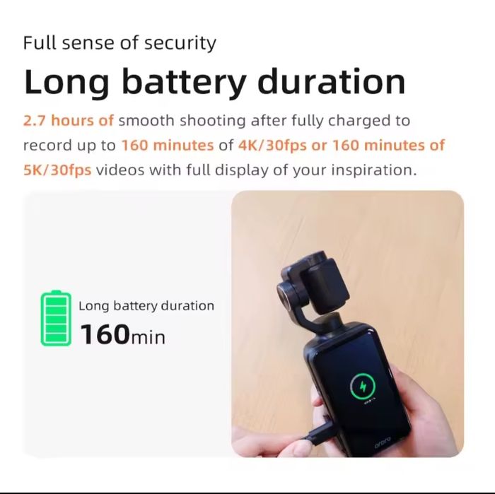 Ordro M5 Pocket 5K z kartą SD i pilotem z 3-osiowym gimbalem. Nowa