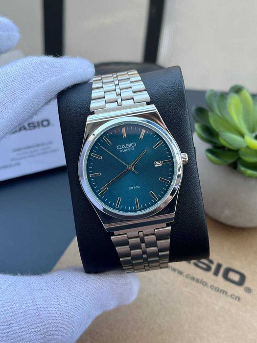 Наручний годинник Casio MTP-VC01 Silver/Blue | Часы наручные A159