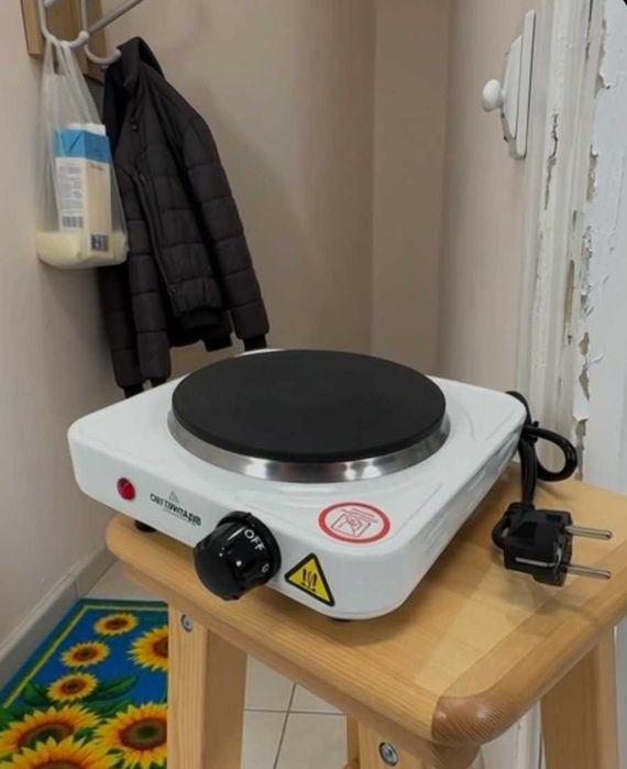 Електроплита на одну конфорку для дачі гуртожитку чи балкона
