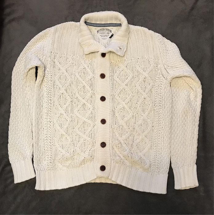 Kremowy męski sweter Hilfiger Denim r. L