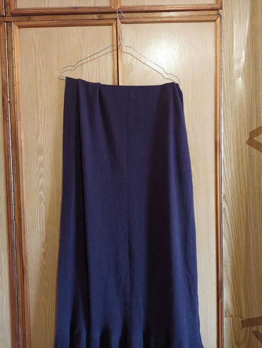 Шаль теплая темно-фиолетовая 230Х70 си