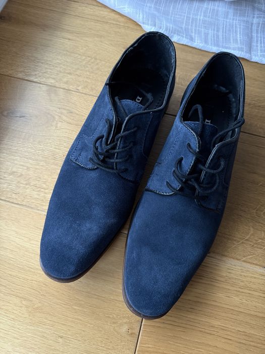 Buty ślubne Dune - r.43/US 10M, granatowo-niebieskie, zamsz