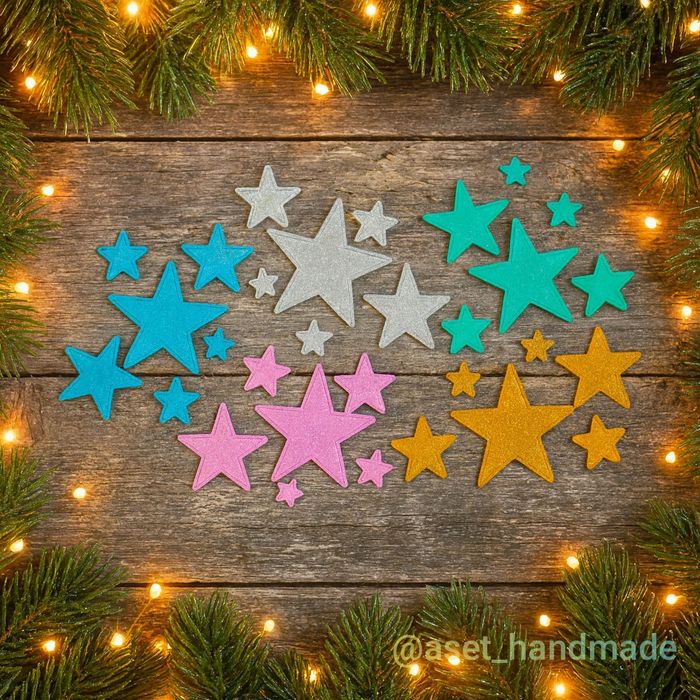 Зимний, новогодний декор, ёлки, снежинки, звезды, Санта, гном, лошадь