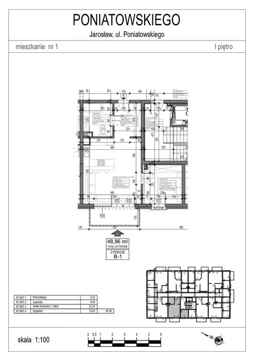 Mieszkanie 48,96 M1 Apartamenty Poniatowskiego Jarosław centrum