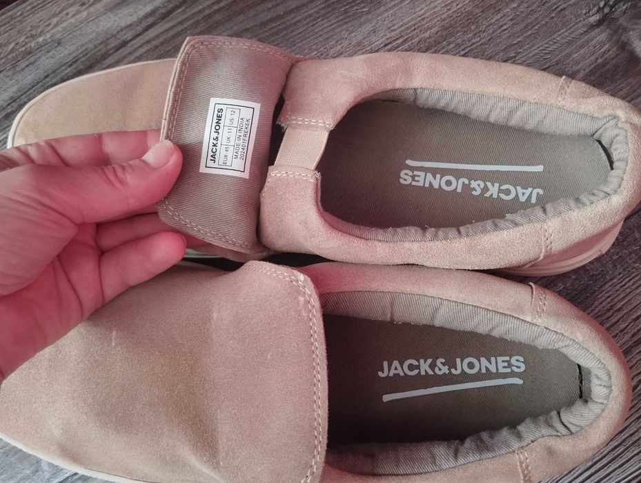Замшеві чоловічі лофери сліпони Jack & Jones 45 розмір