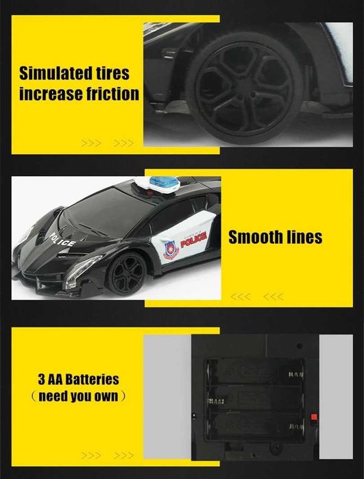 Zabawka zdalnie sterowany samochód Ferrari LaFerrari policja policyjny