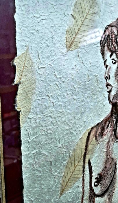 Pintura original a Pastel s/Papel reciclado de José Barbosa