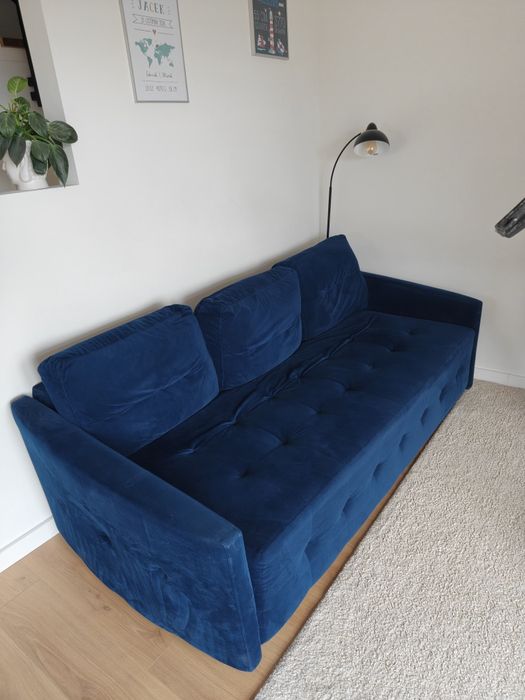 Sofa, granatowa , 230x110 , opcja spania
