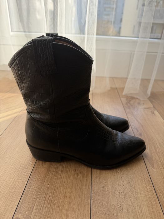 Buty kowbojki damskie skorzane