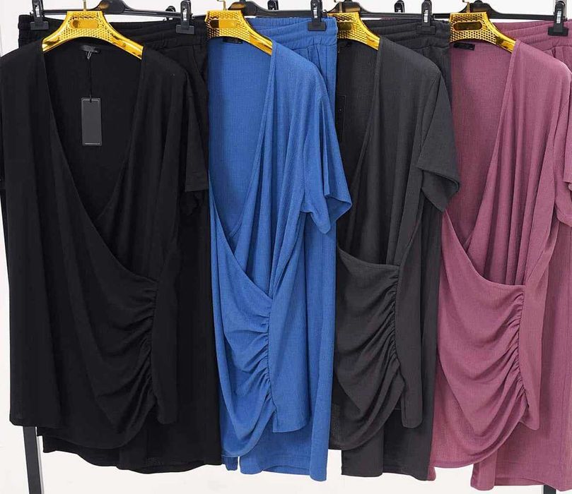 nowy elegancki komplet tunika spodnie proste duzy rozmiar plus size