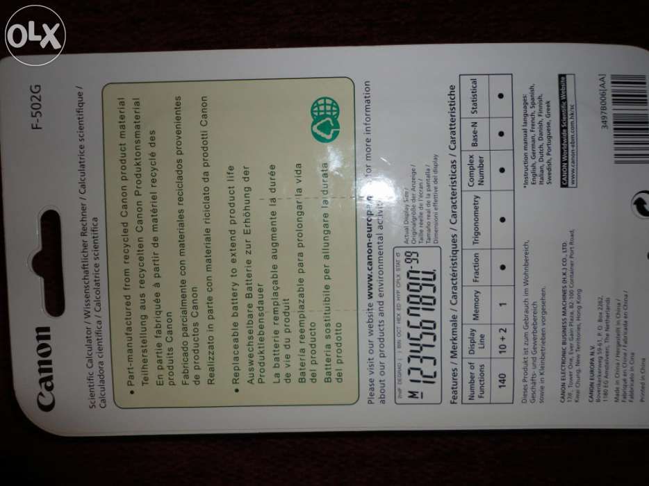 Calculadora cientifica Canon