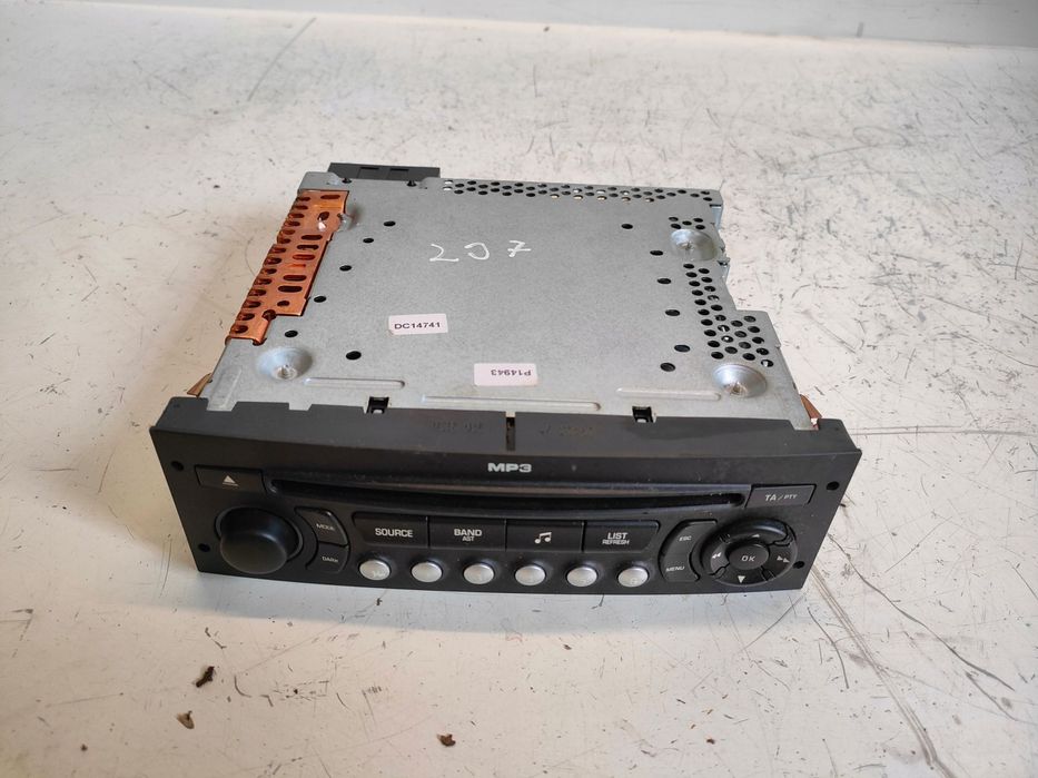 PEUGEOT 207 06- 1.6 HDI RADIO RADIOODTWARZACZ 96643698XT