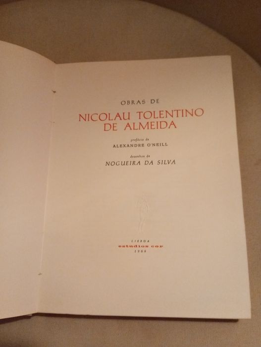 Obras de Nicolau Tolentino de Almeida  (1.ª edição, 1969)