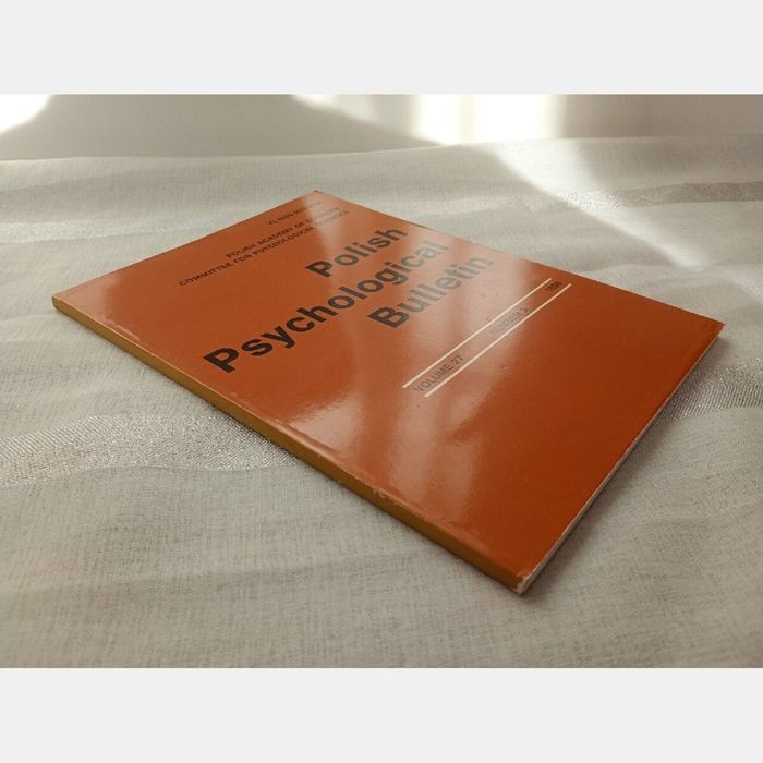 Polish Psychological Bulletin. Volume 27 #3/1996