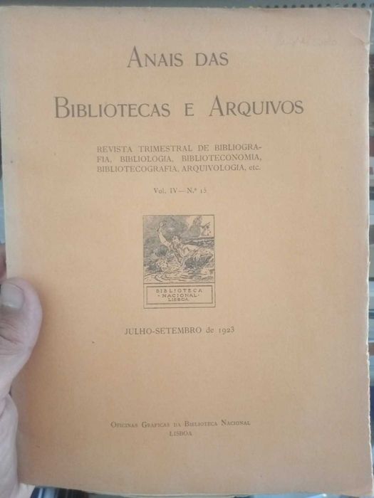 Anais das Bibliotecas e Arquivos — Vol. IV, n.º 15 | 1923