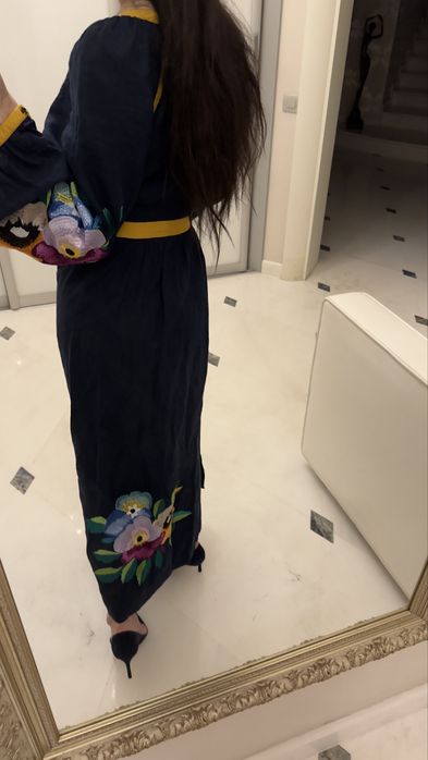 льняна сукня вишиванка плаття довга