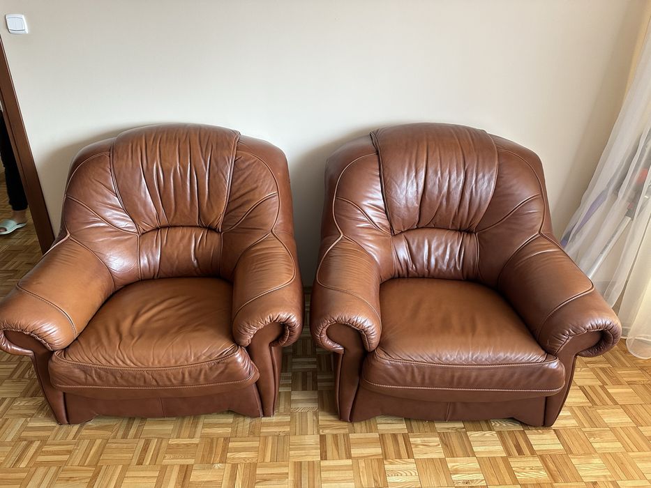 Komplet wypoczynkowy skorzany