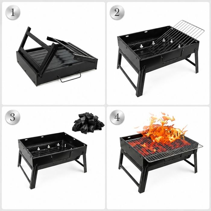 Grill Węglowy Składany Walizka BBQ
