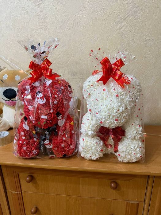 Ведмедик з 3D троянд.Подарунок дівчині на Новий Рік/День Народження