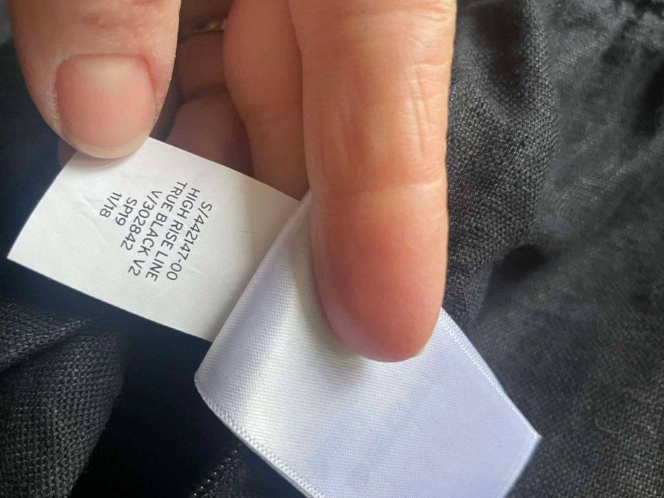 GAP spodnie bermudy lniane czarne rozm. 44 kieszonki wysoki stan
