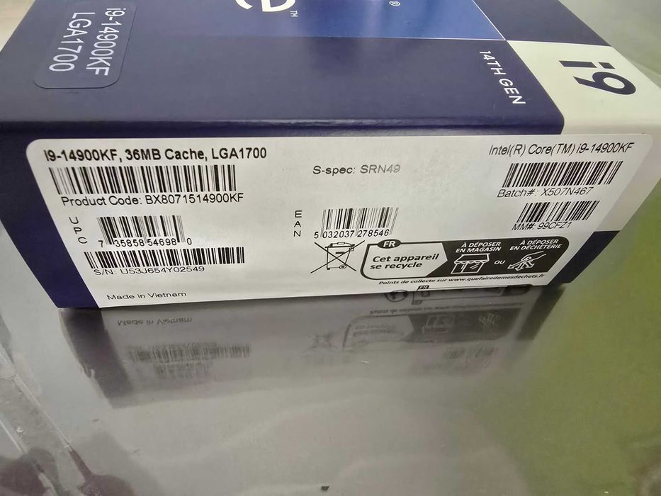 Procesor Intel Core i9-14900KF, 3.2 GHz, 36 MB, BOX