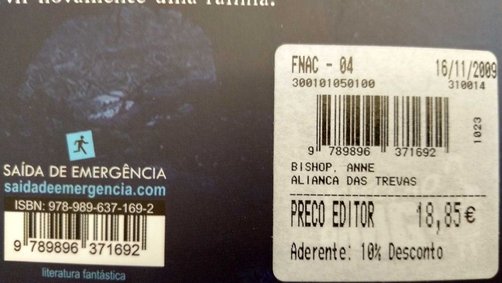 Livro "Aliança das Trevas" da Anne Bishop