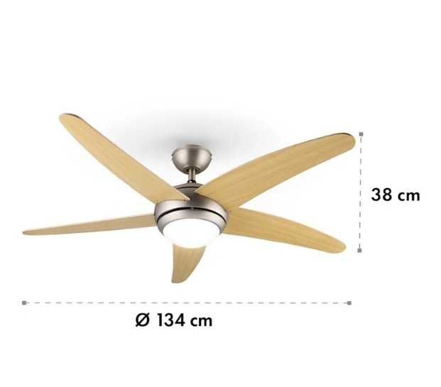 wentylator sufitowy z lampą klarstein bolero