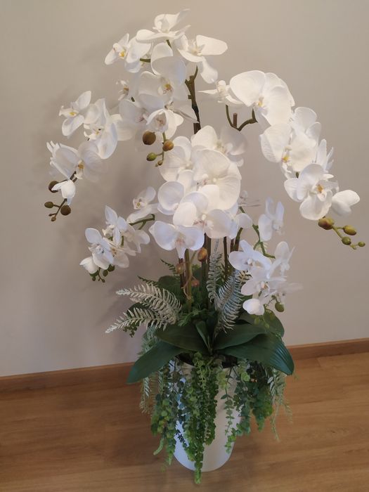 Kwiat sztuczny orchidea storczyk kompozycja bukiet stroik prezent  ślu