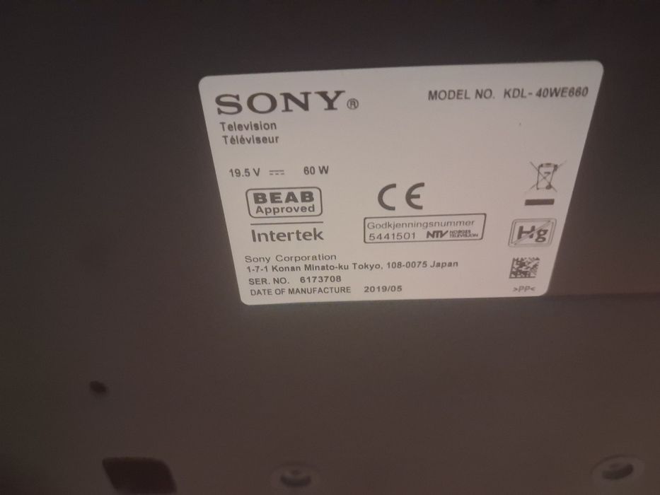 Tv sony 40  cali we 660