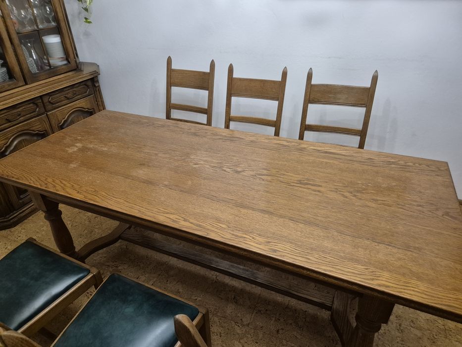 Stół i krzesła dąb rustykalny