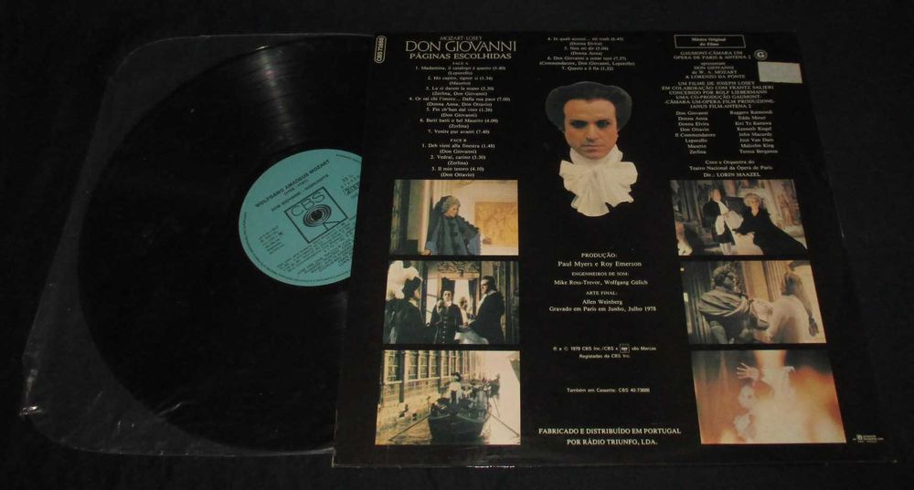 Disco LP Vinil Música Original do Filme Mozart - Losey Don Giovanni