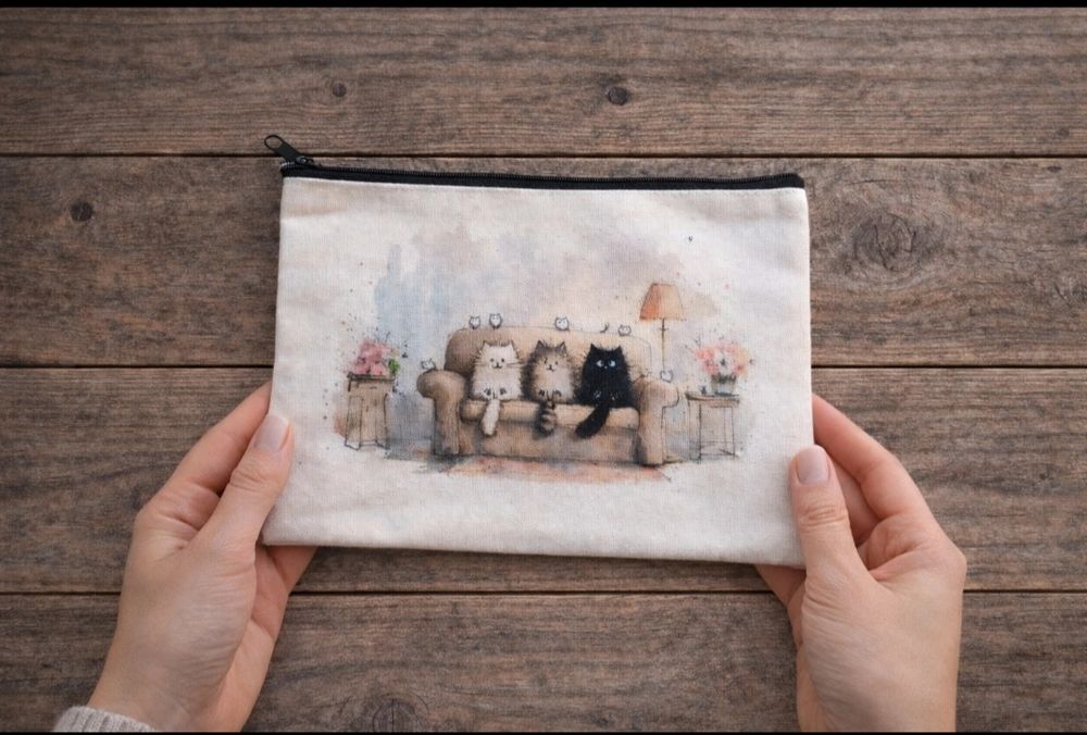Kosmetyczka z kotami – praktyczna saszetka 22 × 16,5 cm