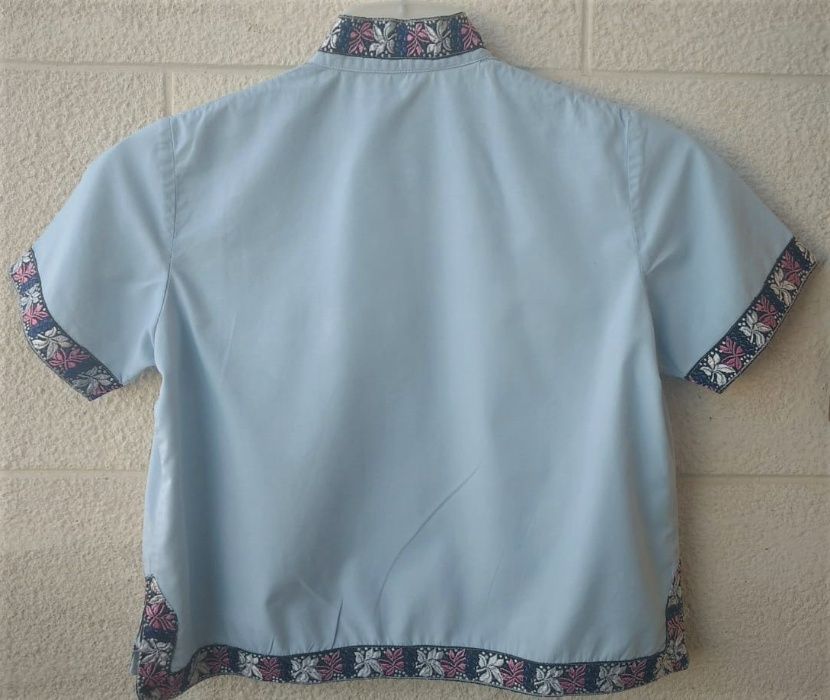 Robe + Pijama Algodão Manga Curta Azul Claro Fabricados Macau 5-6Anos