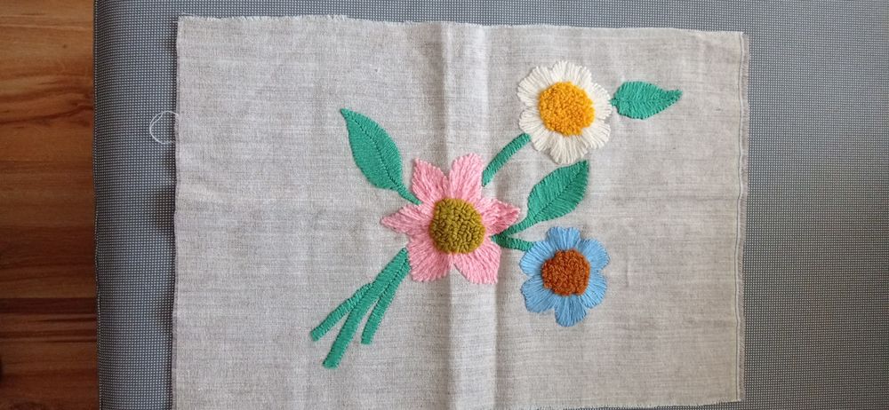 Serweta płótno wyszywane Vintage