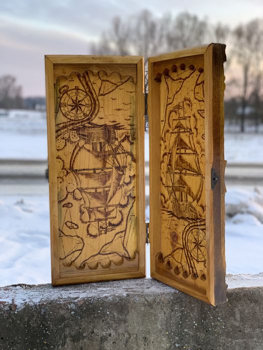 Нарди ручна робота корабель море вироби з деревини подарунок