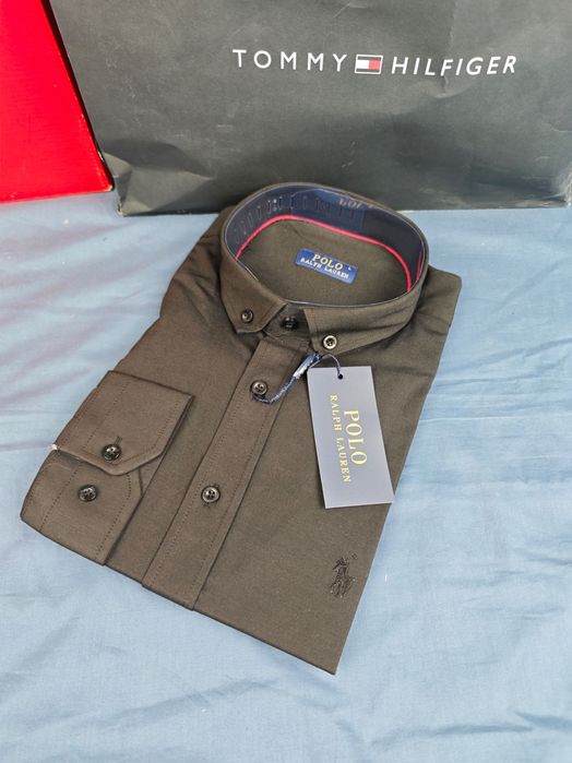 Męska koszula długi rękaw Ralph Lauren kolory elegancka premium M-XXXL