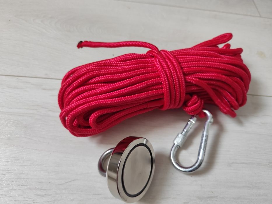 Magnes neodymowy nowy 150kg linka 20metrów poszukiwania