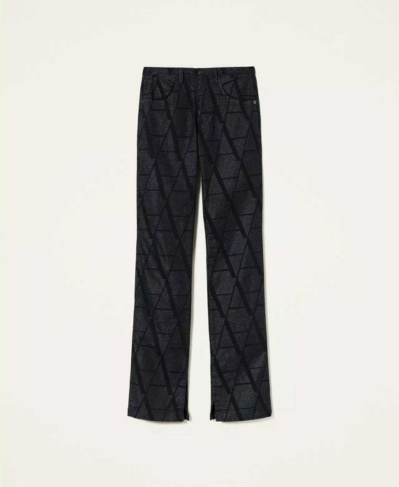 Dżinsy dzwony z brokatem