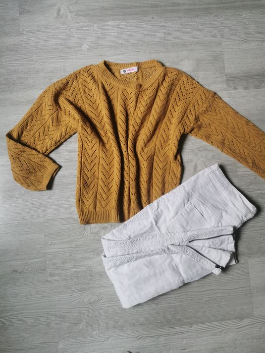 Sweter camel jodełka
