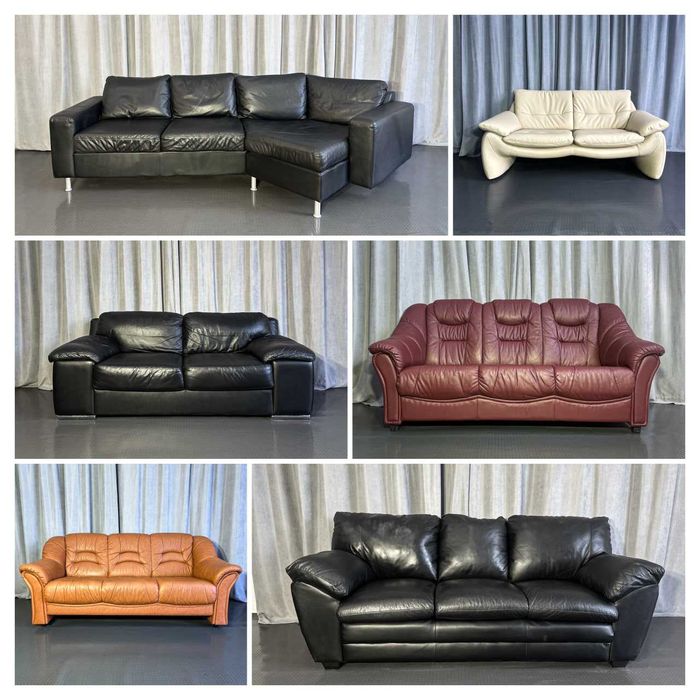 Шкіряний диван трійка/шкіряні дивани/меблі/крісла/стільці/пуфи зЄвропи