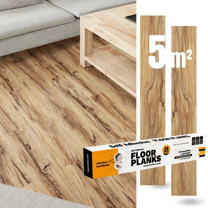 Panele Winylowe Samoprzylepne 5m² NATURALNE DREWNO Deski parkiet panel