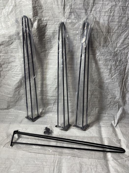 Nogi do stołu metalowe 87 cm komplet 4 sztuki czarne, nogi do blatu z litego drewna i nie tylko