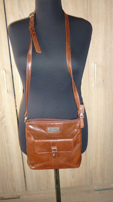 Ashwood- skórzana listonoszka brązowa