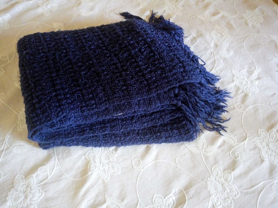 Синій плед 150*115см об'ємний акрил