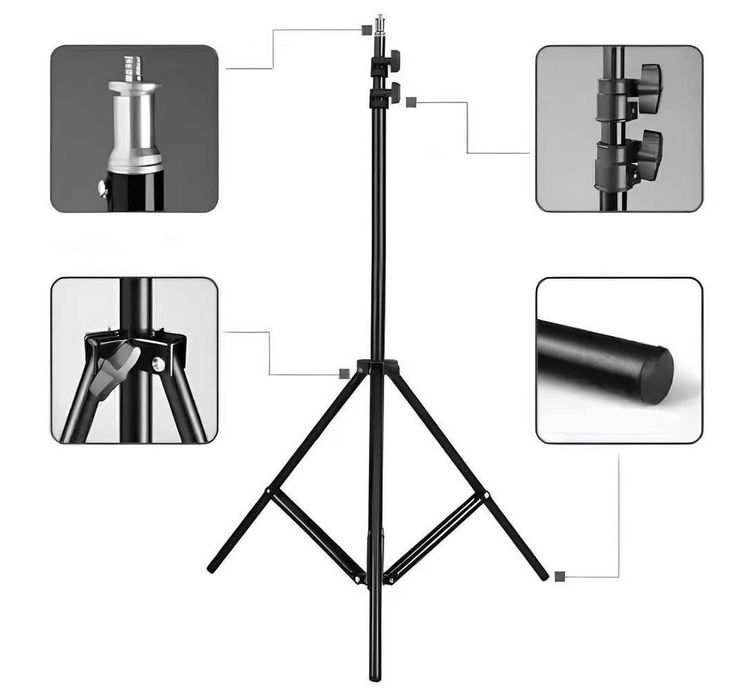 Штатив 2 метри для кільцевої лампи стійка для камери фотоапарату тел