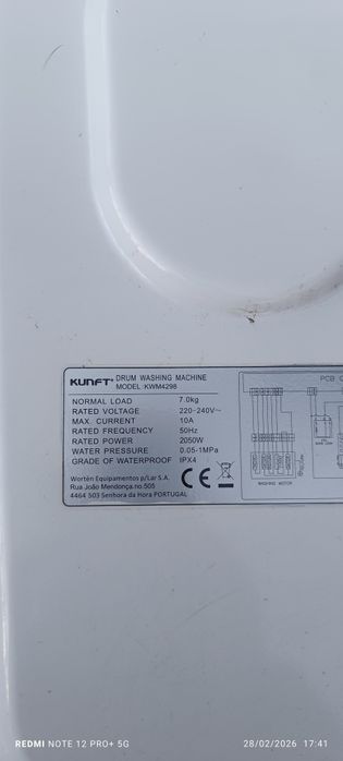 Peças maquina lavar roupa kunft