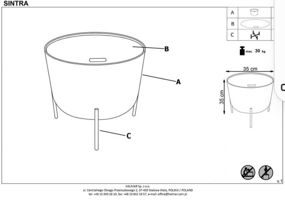 Журнальний столик SINTRA 35x35 Halmar Білий