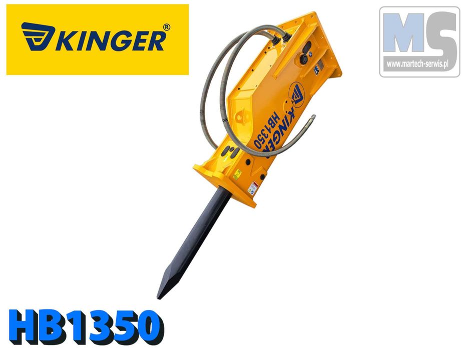 Młot hydrauliczny wyburzeniowy KINGER HB1350 do koparki GW 2 lata