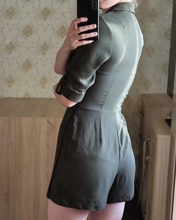 Хакі комбінезон спідниця-шорти Miss Selfridge, XS-S/42-44