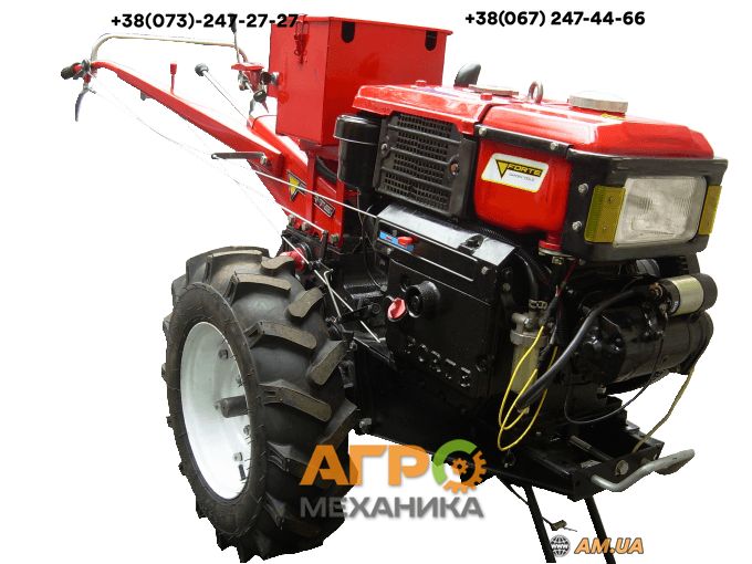 Мотоблок Forte МД-101Е LUX (10 к.с. дизель, червоний)! Фреза+стартер!